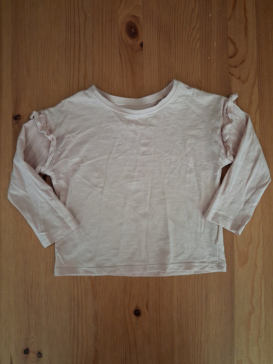 Light Pink Ruffle Sleeve Long Sleeve Top - Girls 3-4 years - John Lewis
