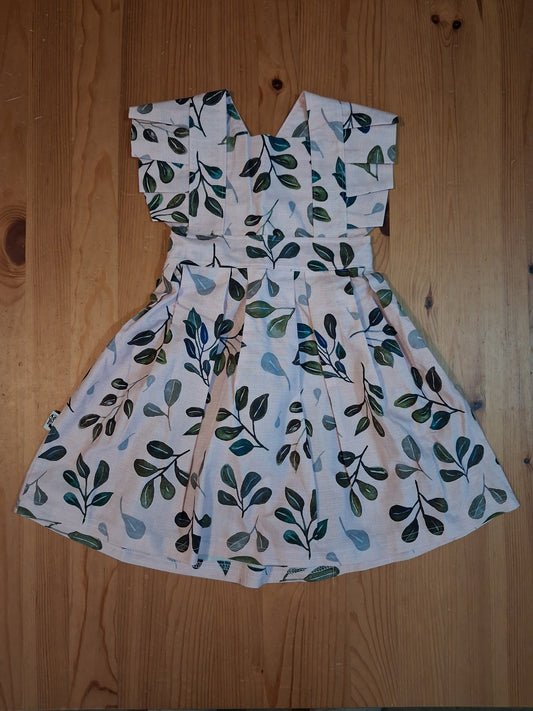 Handmade Leaves Dress - Girls 3-4 years - Mary-Jane Handmade Children's Clothes