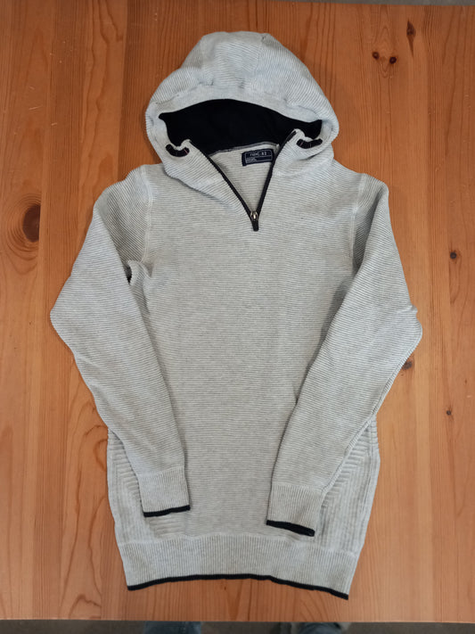 Grey Ribbed Hoodie With Thumb Holes - Boys 11 years - Next