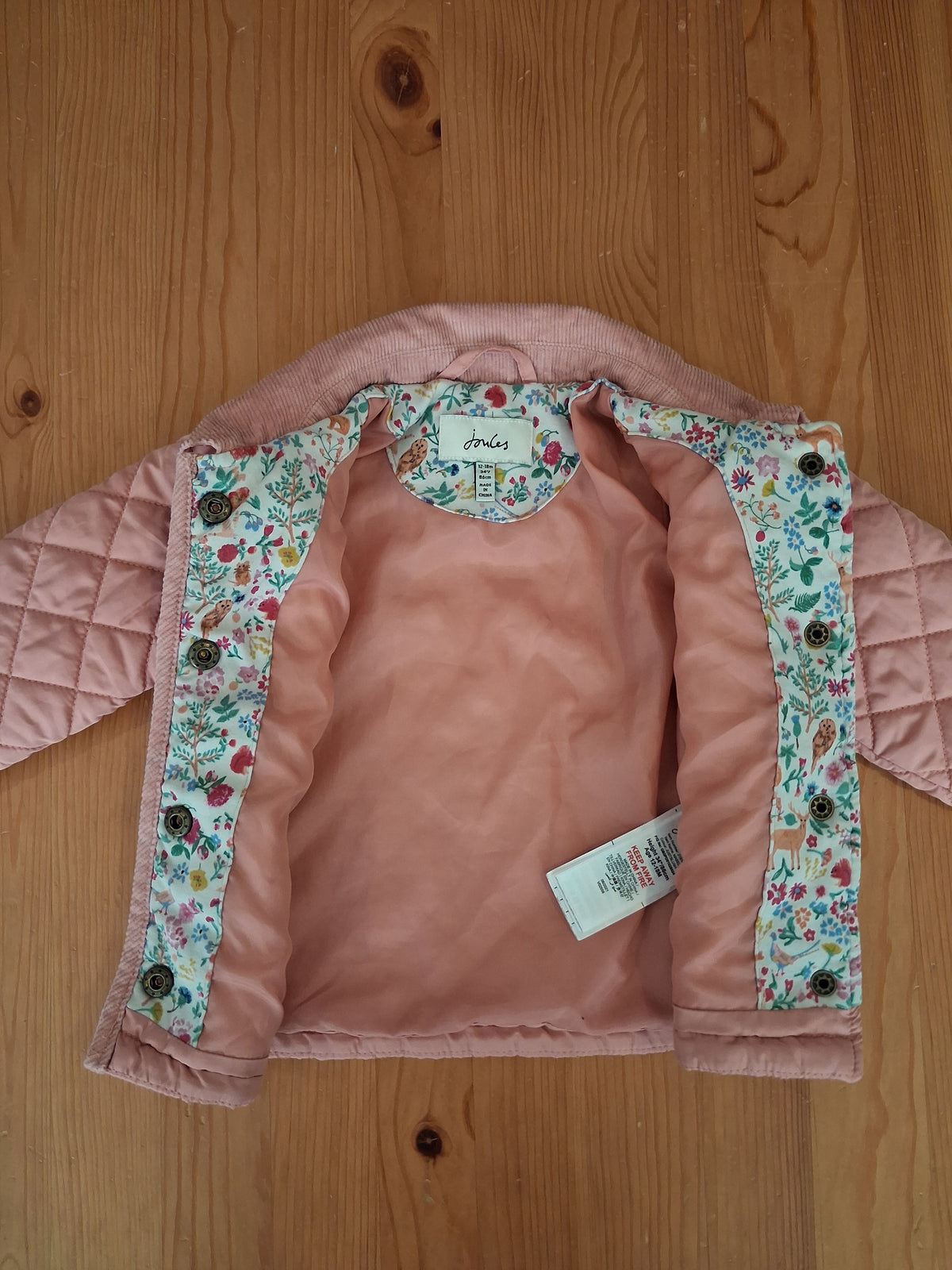 Light Pink Quilted Jacket - Girls 12-18 months - Joules