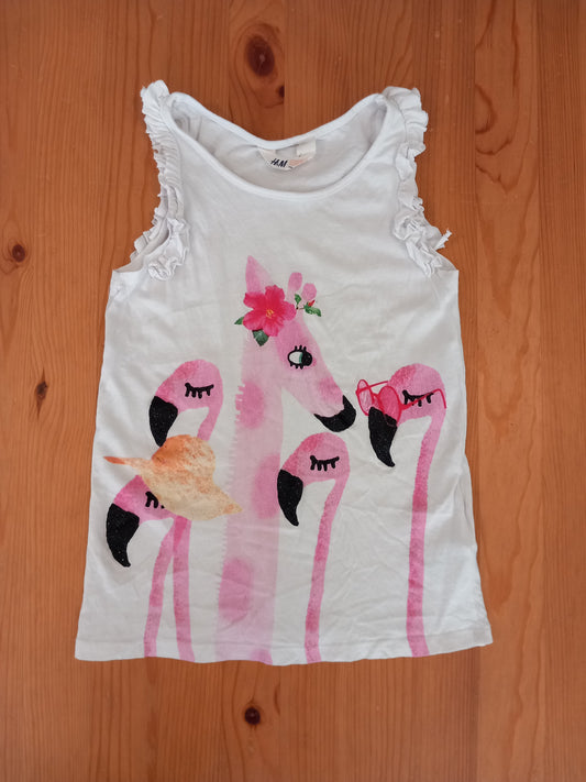 Glittery Flamingos Sleeveless Top - Girls 6-8 years - H&M