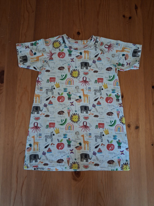 Alphabet Short Sleeve Dress - Girls 3-4 years - Tiny Bubbles