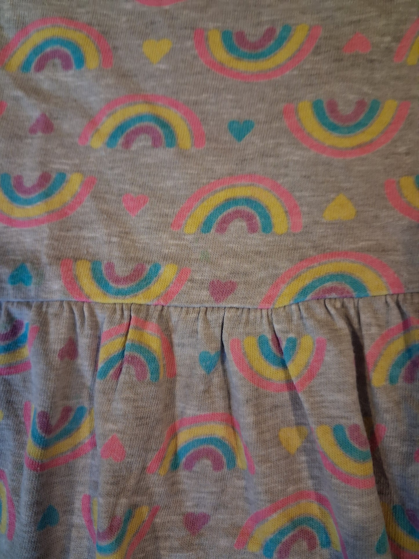 Light Grey Rainbows & Hearts Dress - Girls 4-5 years - Primark