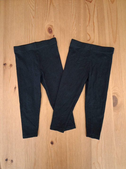 2 x Pairs Of Black Leggings - Girls 18-24 months - Peacocks
