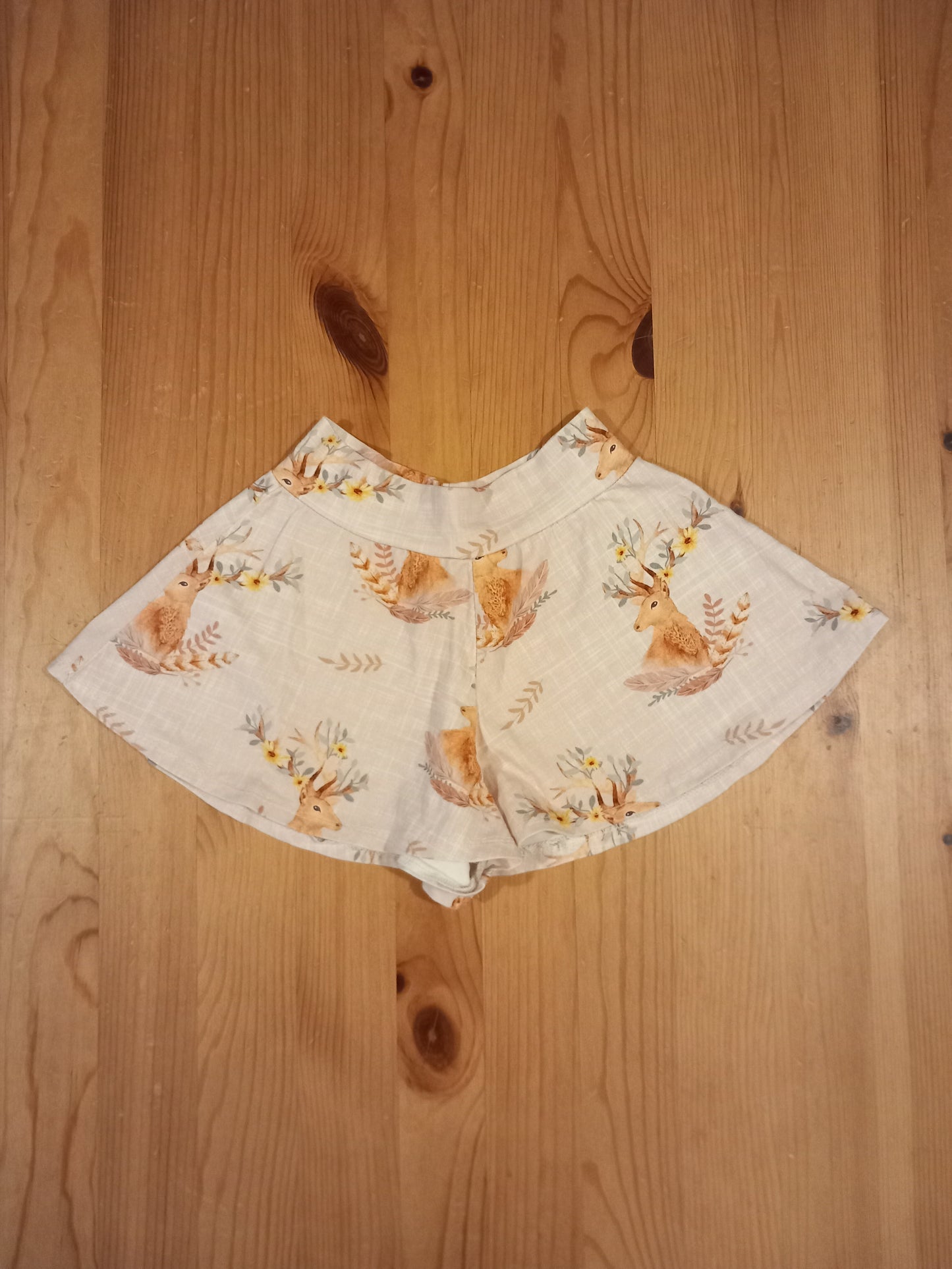 Handmade Deer & Flowers Shorts - Girls 4-5 years - Bunny & Bear Clothing