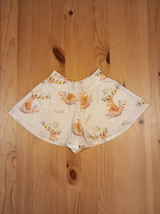Handmade Deer & Flowers Shorts - Girls 4-5 years - Bunny & Bear Clothing