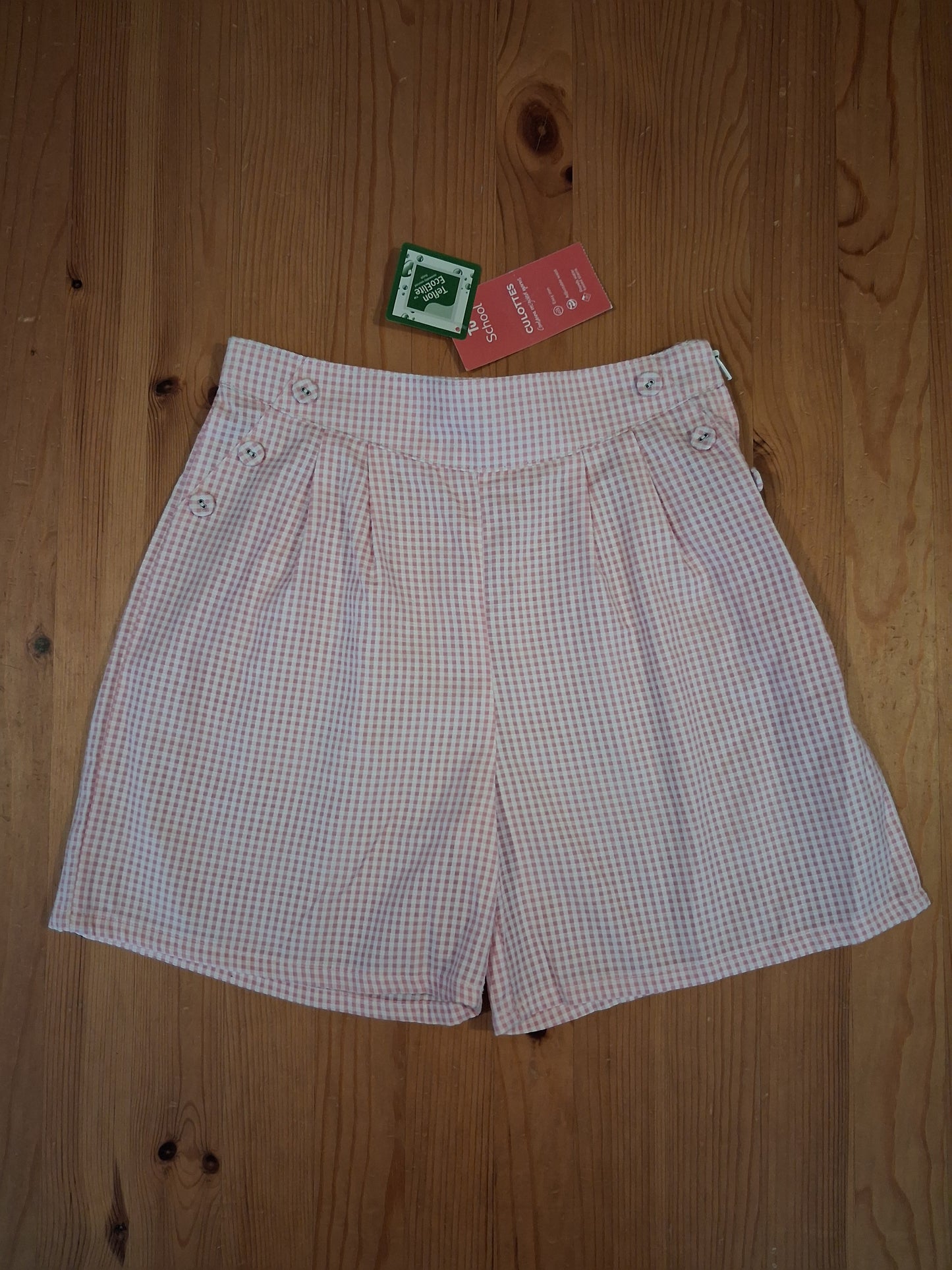 Pink Gingham Culottes With Adjustable Waistband (BNWT) - Girls 9 years - TU School