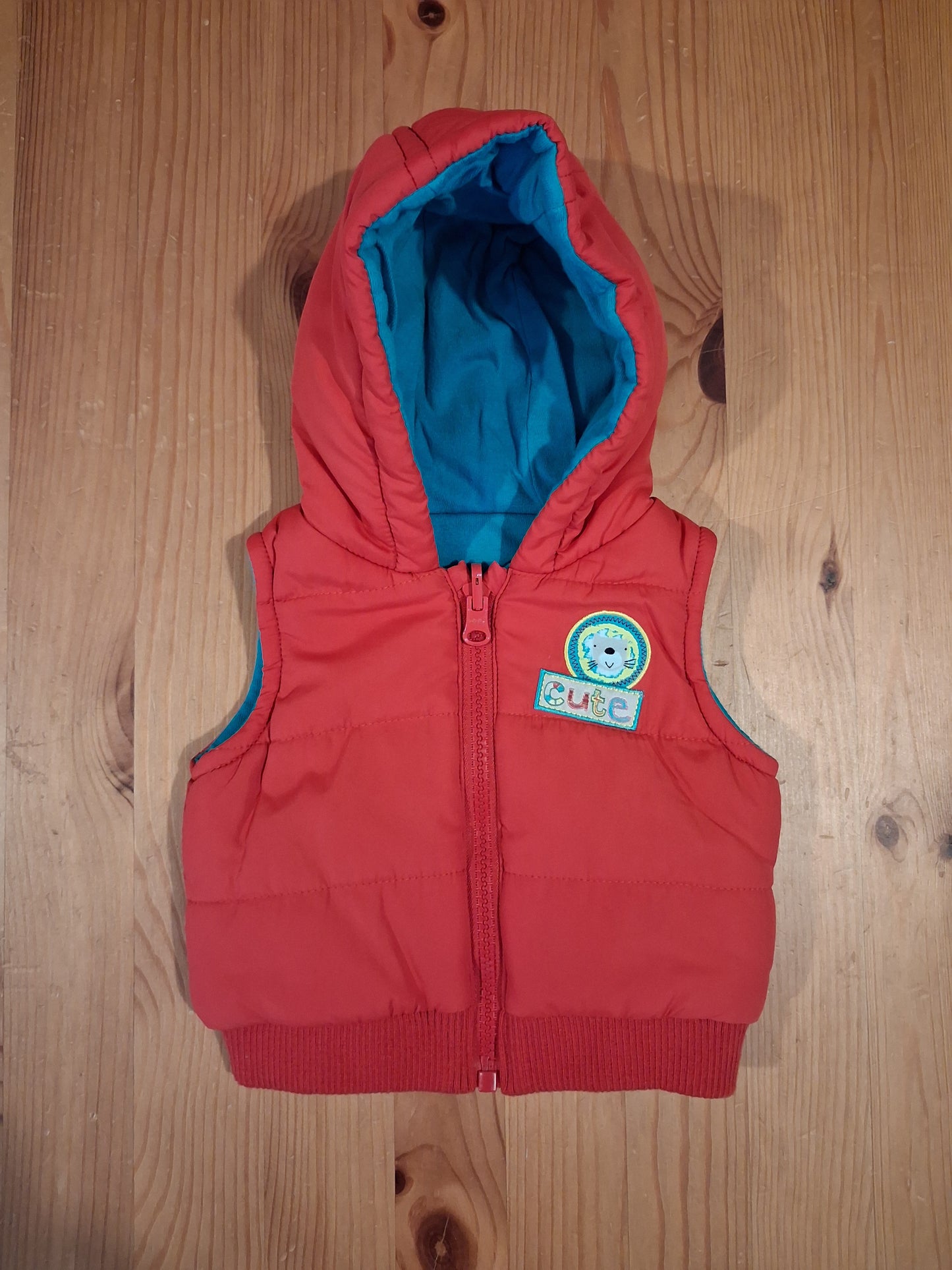 Red 'Cute' Gilet/Body Warmer - Boys First Size - George