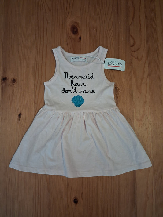 Light Pink 'Mermaid Hair Don't Care' Sleeveless Dress (BNWT) - Girls 12 months - Minoti