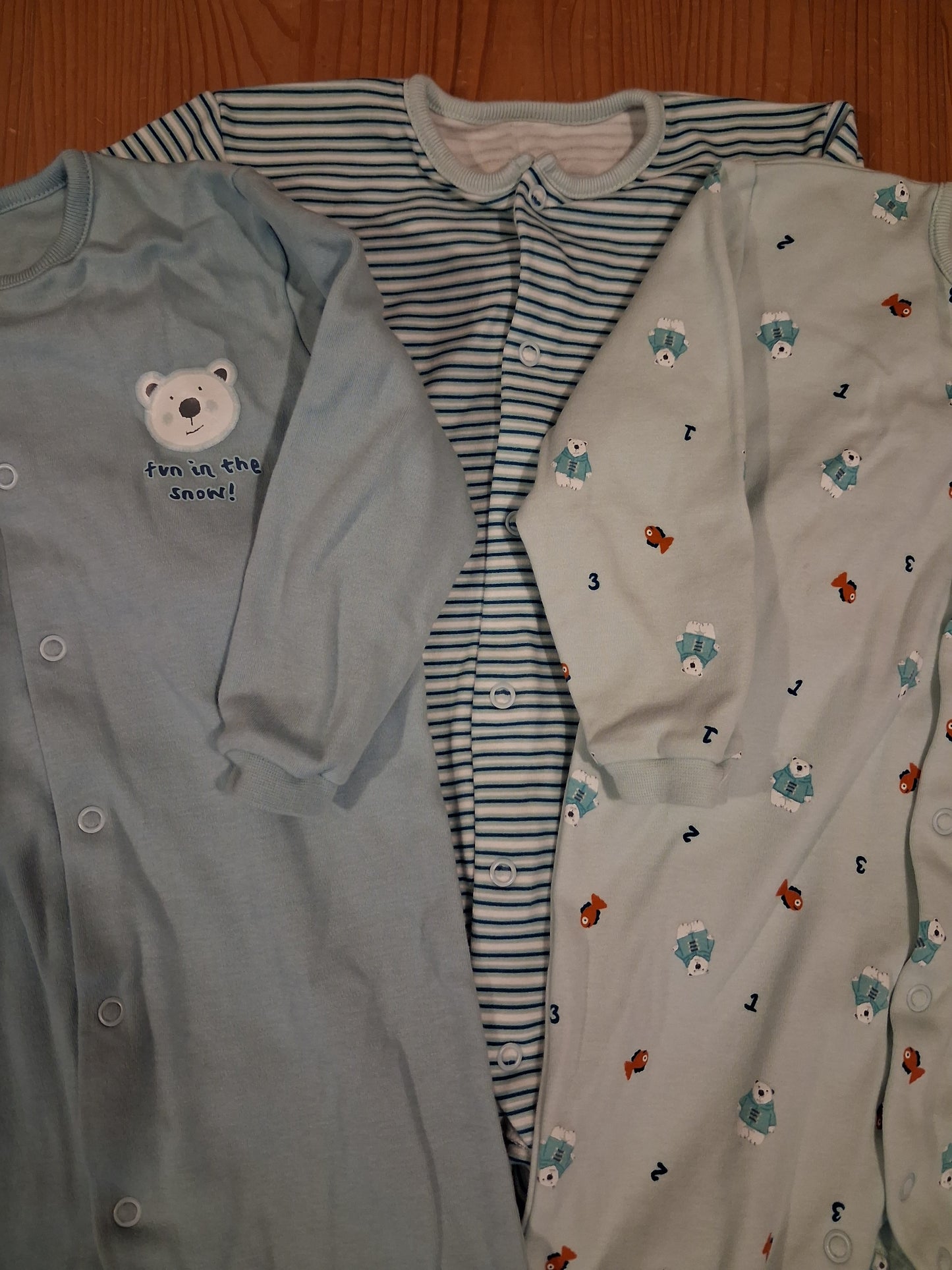3 x Sleepsuits - Boys 6-12 months - M&S