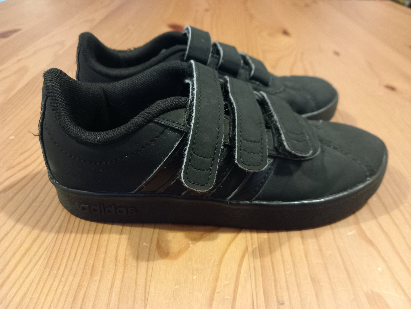 Black Adidas Velcro Trainers - Boys Junior Size 12 - Adidas