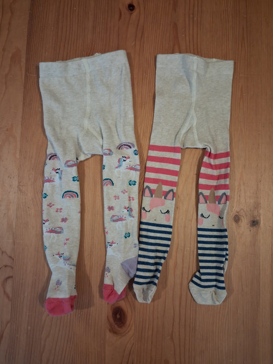 2 x Pairs Of Unicorn Tights - Girls 12-18 months - Next