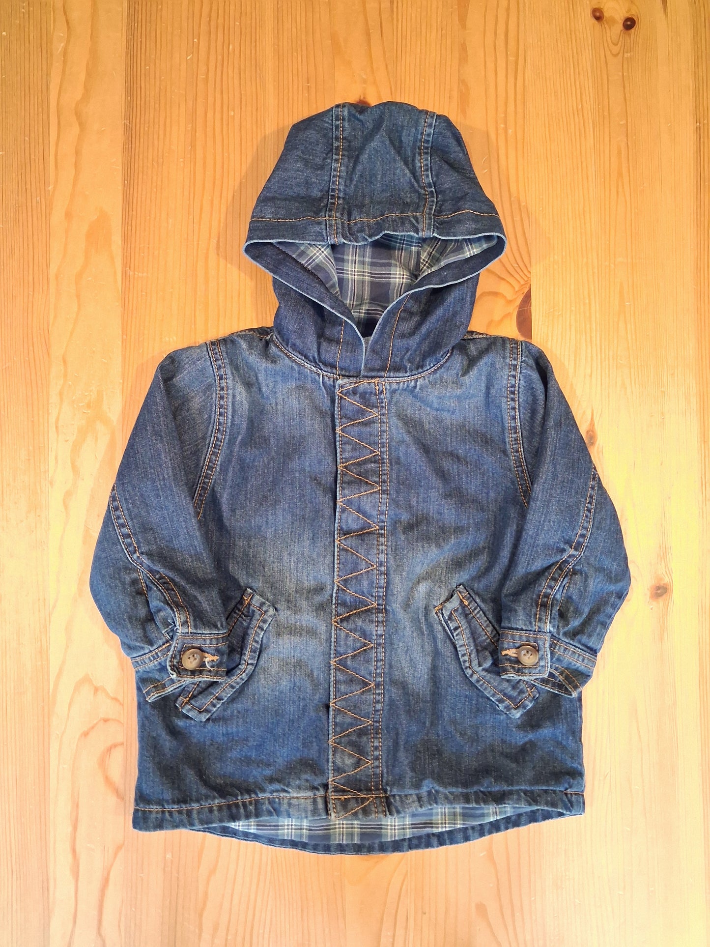 Lined Hooded Denim Jacket - Boys 12-18 months - Mamas & Papas