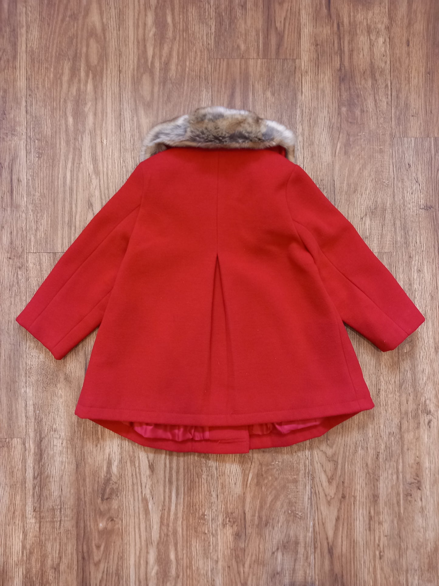 Red Formal Style Coat With Furry Collar - Girls 18-24 months - F&F