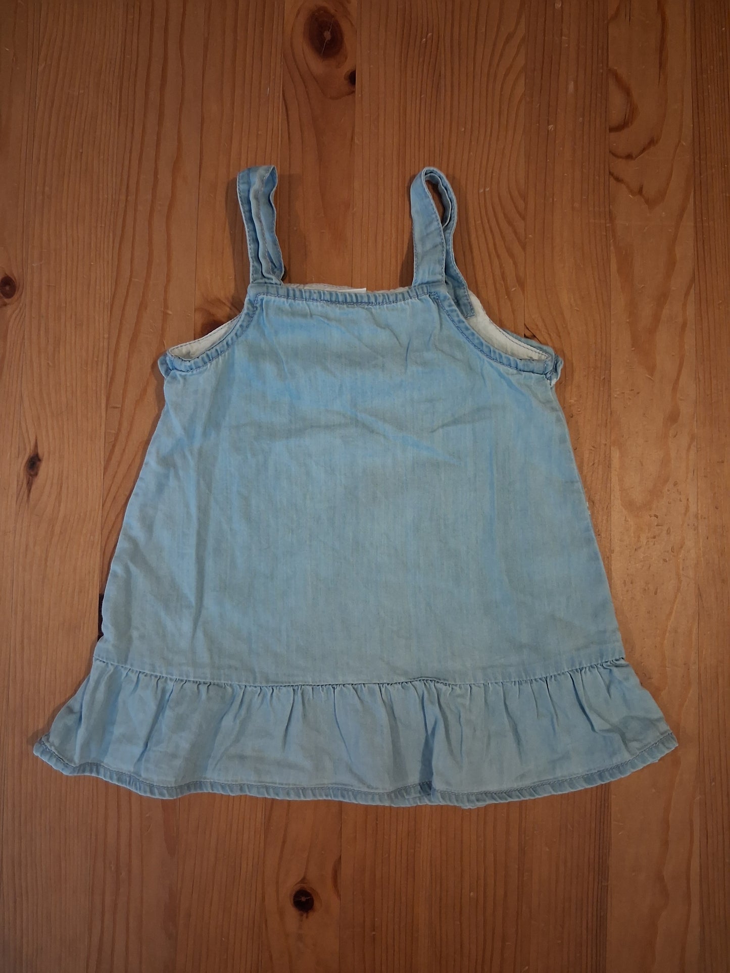 Daisies Light Denim Sleeveless Dress - Girls 6-9 months - F&F