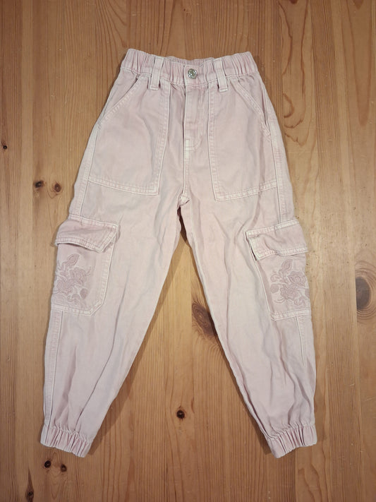 Light Pink Combat Style Trousers With Adjustable Elasticated Waistband - Girls 5-6 years - George