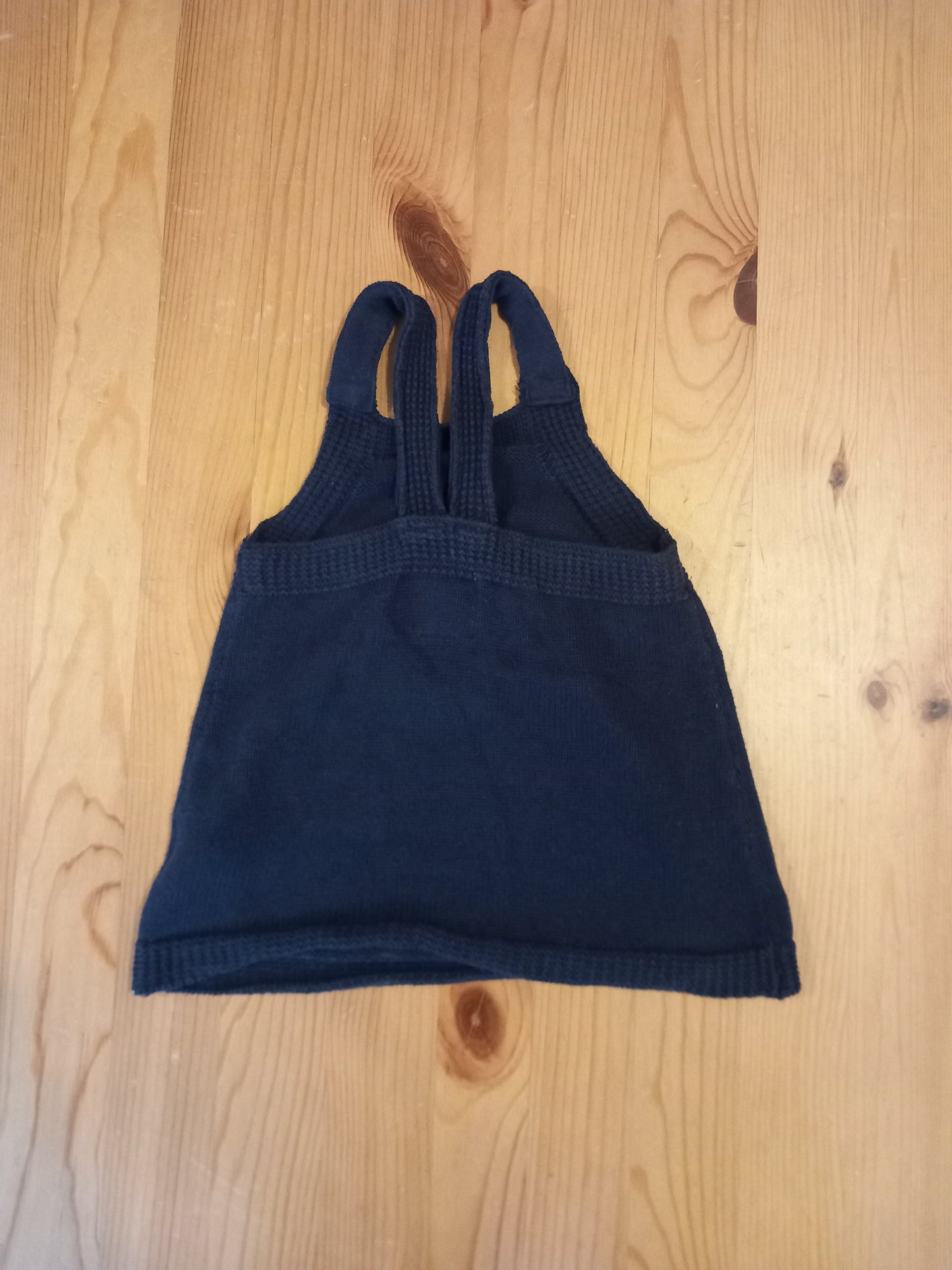 Navy Knitted Style Pinafore - Girls 6-9 months - F&F