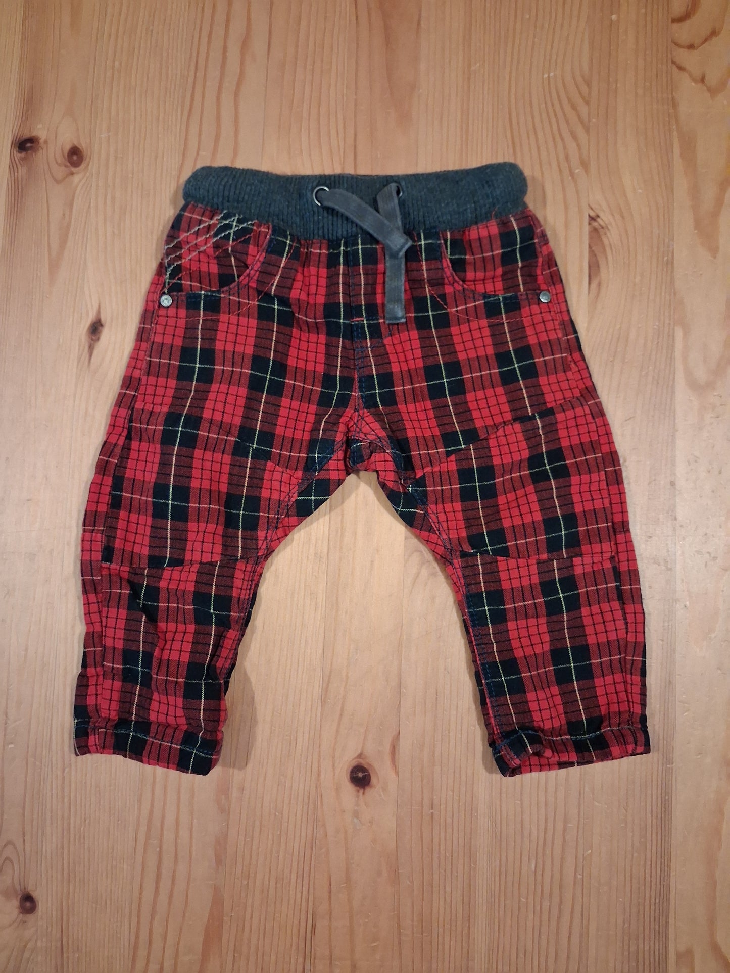 Tartan Style Trousers With Drawstring Elasticated Waistband - Boys 3-6 months - Next