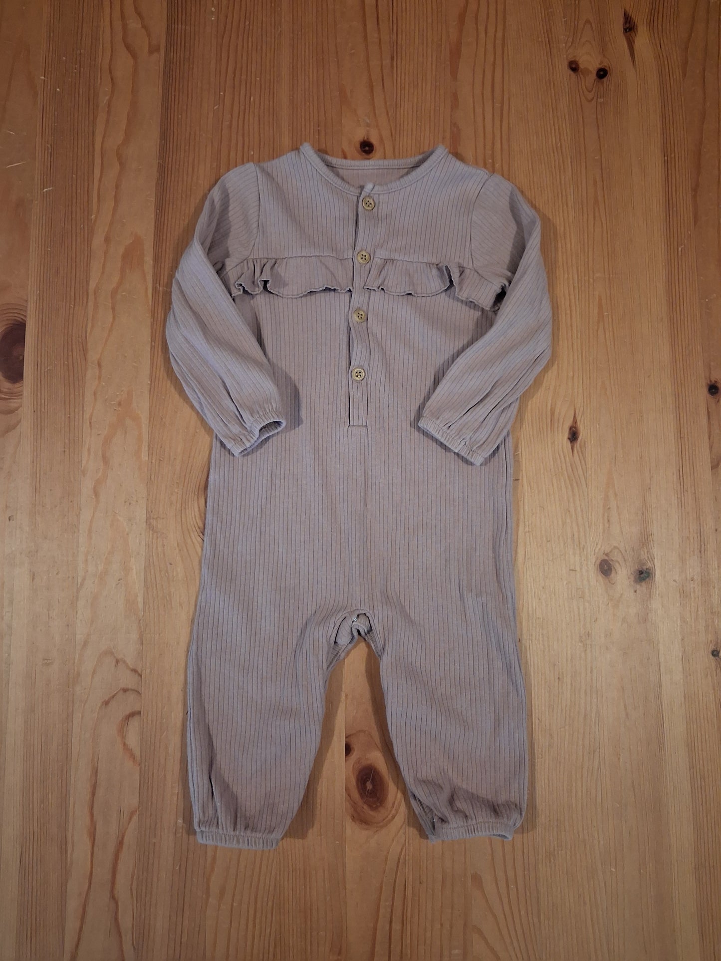 Lilac Ribbed All In One - Girls 9-12 months - TU