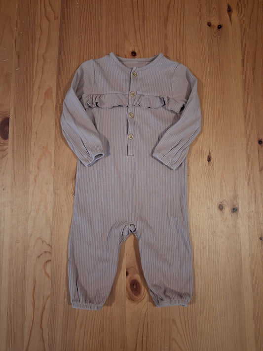 Lilac Ribbed All In One - Girls 9-12 months - TU