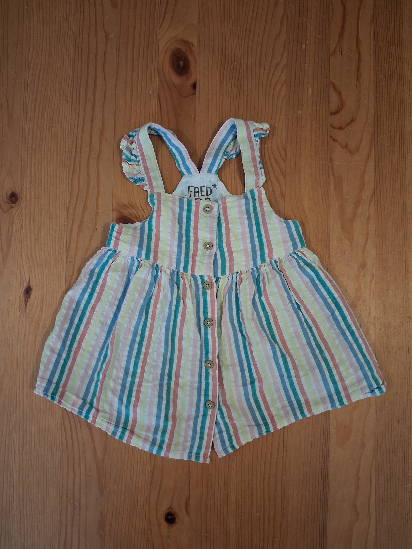 Pastel Striped Dress - Girls 3-6 months - F&F
