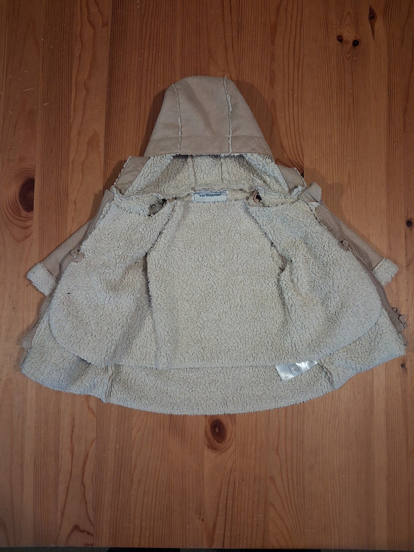 Fleece Lined Coat With Removable Inner Layer - Girls 3-6 months - Vertbaudet
