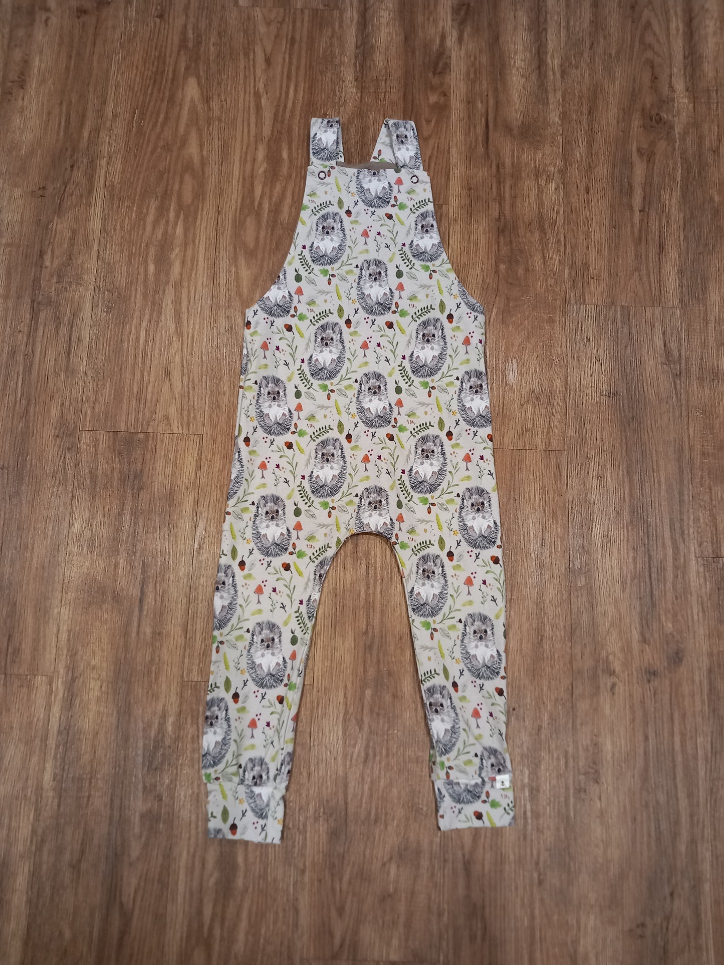 Handmade Autumn Hedgehogs Dungarees - Unisex 4-5 years - Popsy And Mama