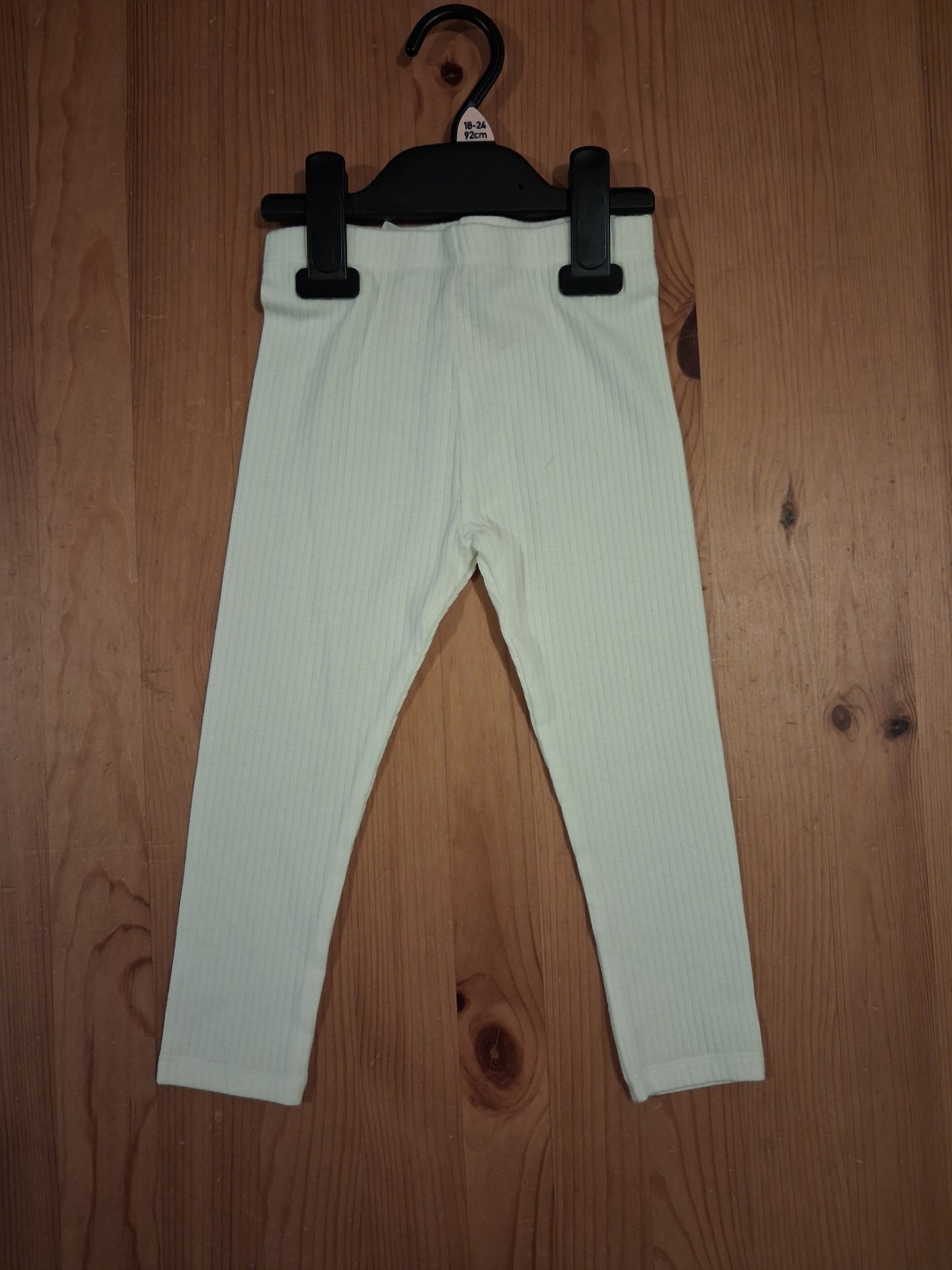 Cream Ribbed Leggings & Long Sleeve Bodysuit Set - Unisex 18-24 months - F&F