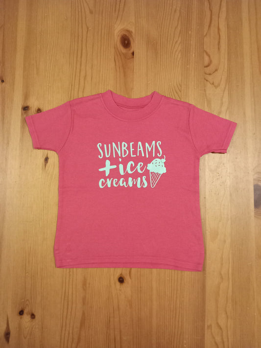 Pink Sunbeams & Ice Creams T-Shirt - Girls 2-3 years - Brand Unknown