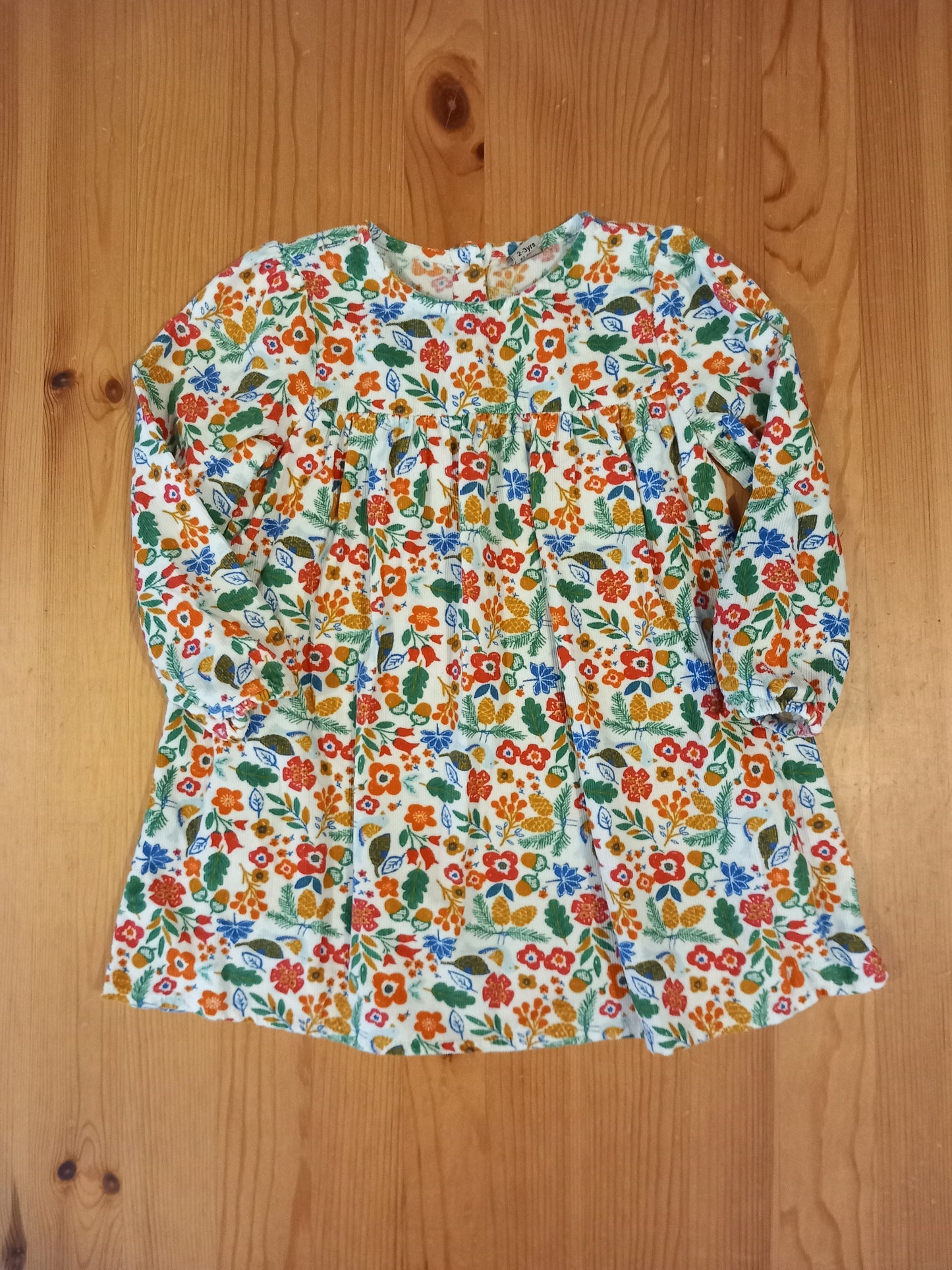 Long Sleeve Fine Corduroy Nature Dress - Girls 2-3 years - TU