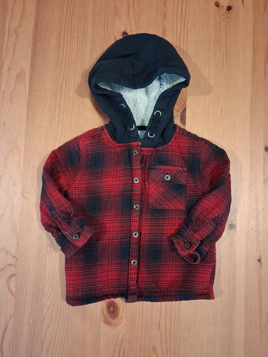 Hooded Lumberjack Style Fleece Lined Jacket - Boys 12-18 months - F&F