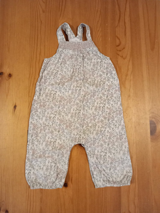 Lined Floral Dungarees - Girls 9-12 months - TU