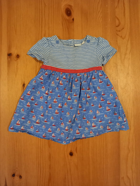 Boats Short Sleeve Dress - Girls 6-12 months - JoJo Maman Bébé