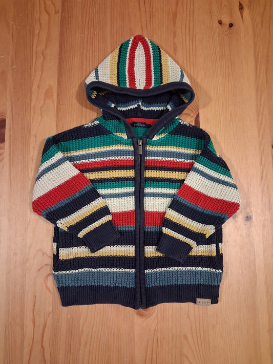 Striped Hooded Zipped Jumper With Pockets - Boys 18-24 months - Next