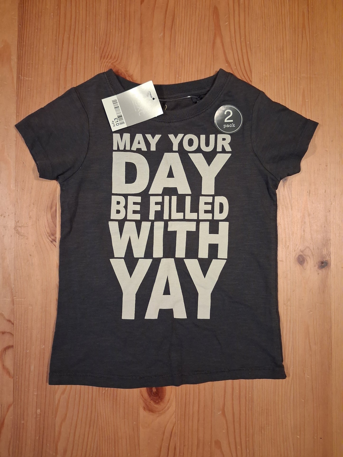 2 x T-Shirts (Striped & Yay) - Girls 4 years - Next