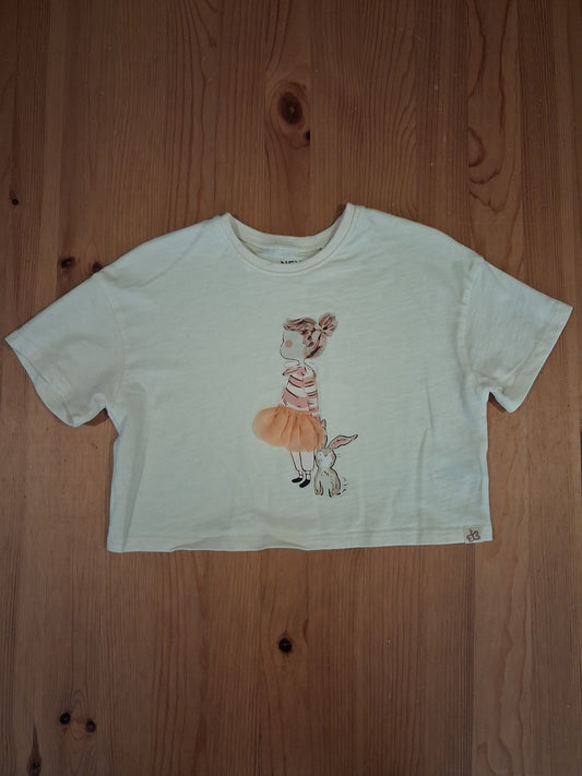 Oversized Cropped/Shorter Length Rabbit & Tutu T-Shirt - Girls 3-4 years - Next
