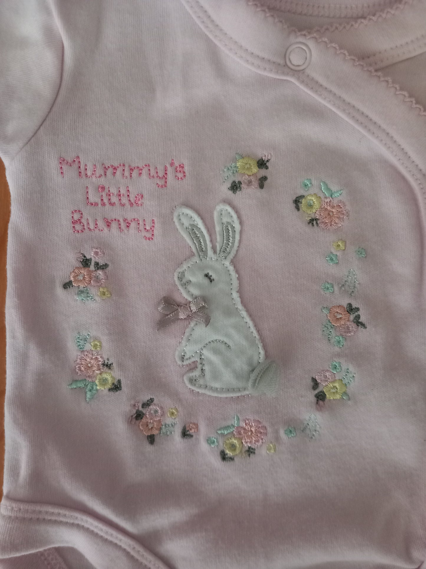 Mummy's Little Bunny Short Sleeve Bodysuit - Girls Newborn - Nutmeg