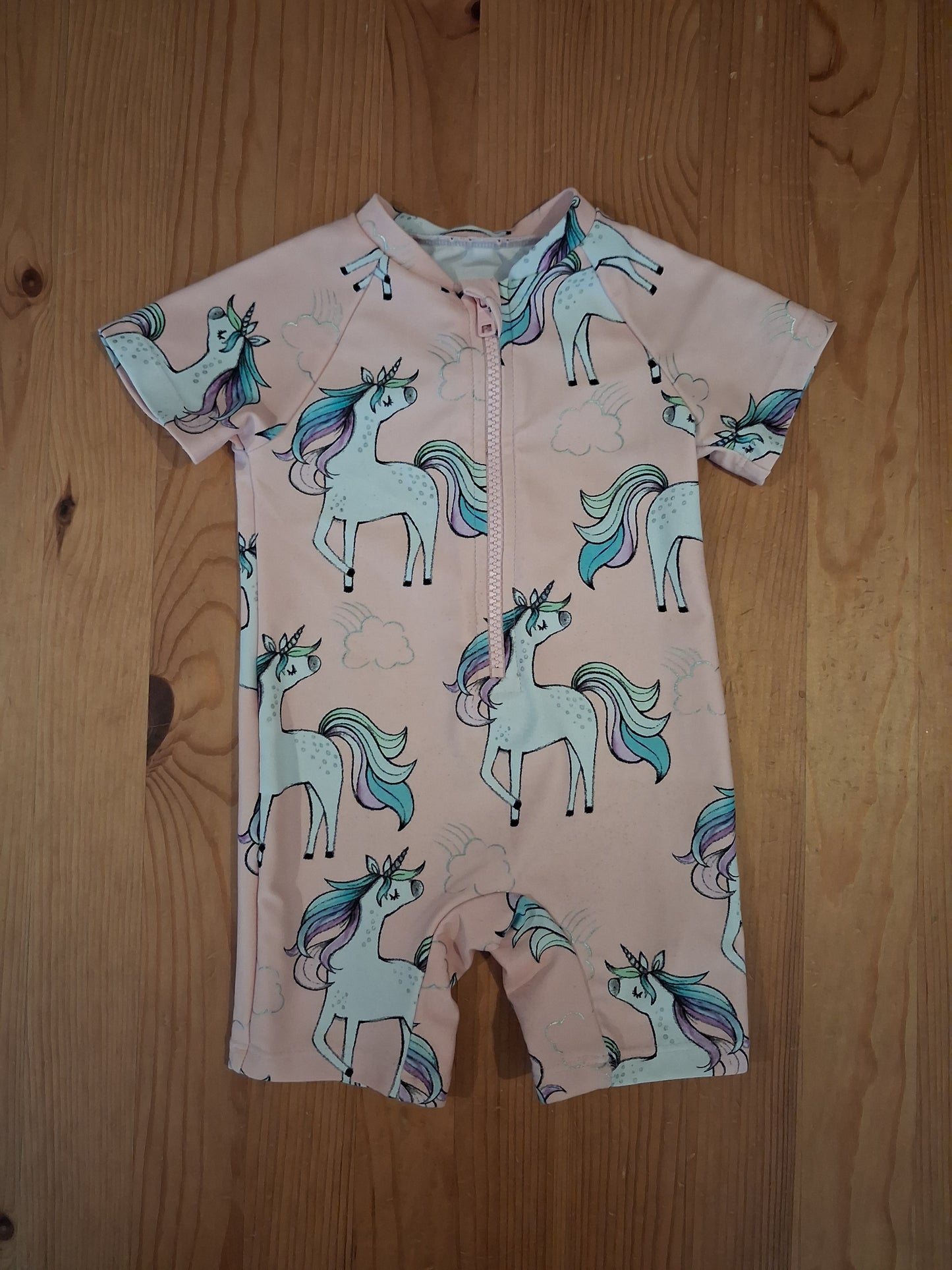 Light Pink Unicorns Sun/Swim/Beachsuit - Girls 6-9 months - Next