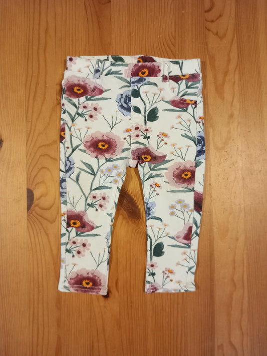 Floral Jeggings Style Trousers - Girls 9-12 months - H&M