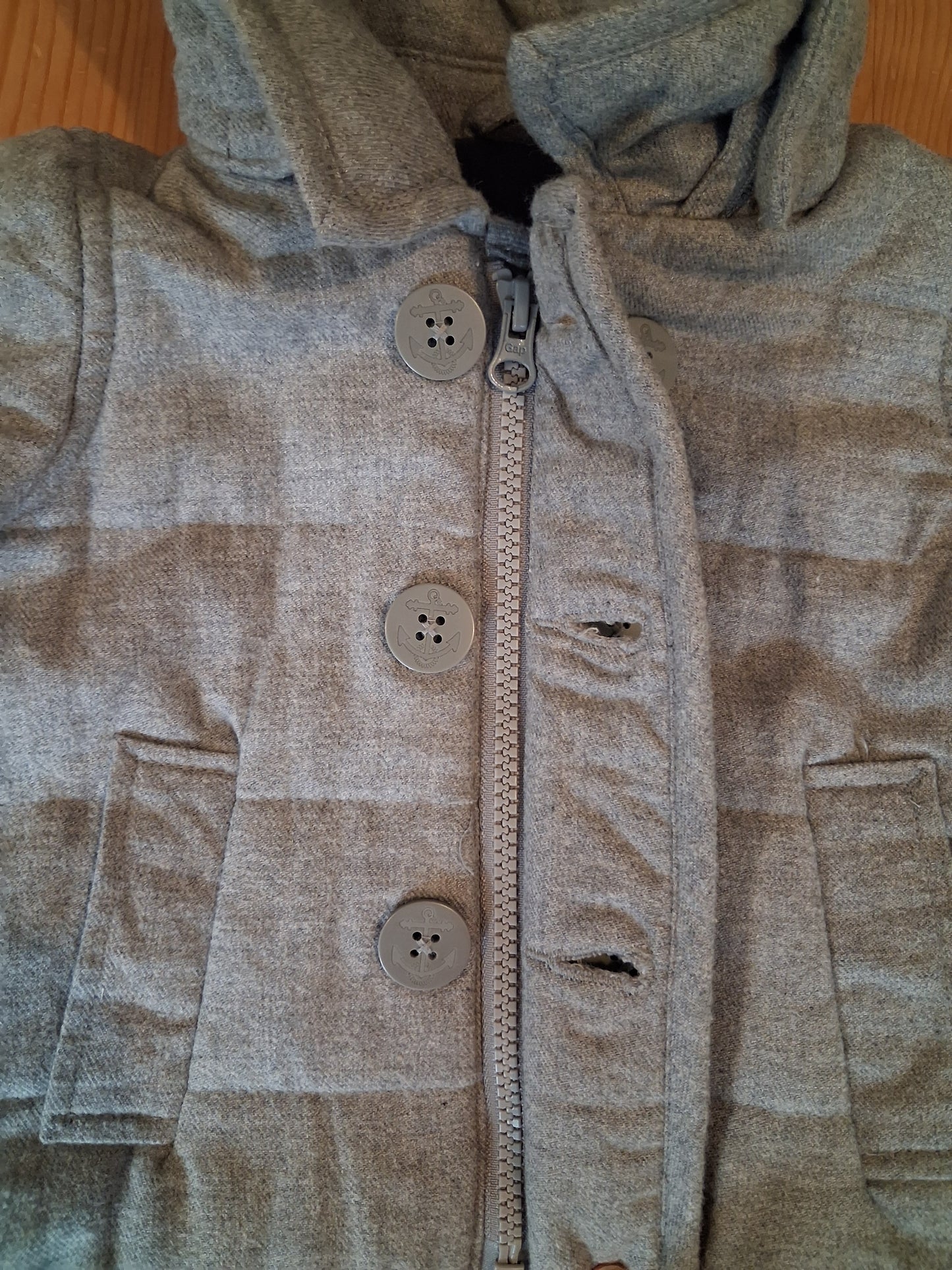 Grey Coat With Removable Hood - Boys 3-6 months - Baby Gap