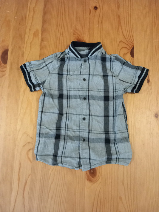 Grey & Black Short Sleeve Shirt - Boys 3 years - Next