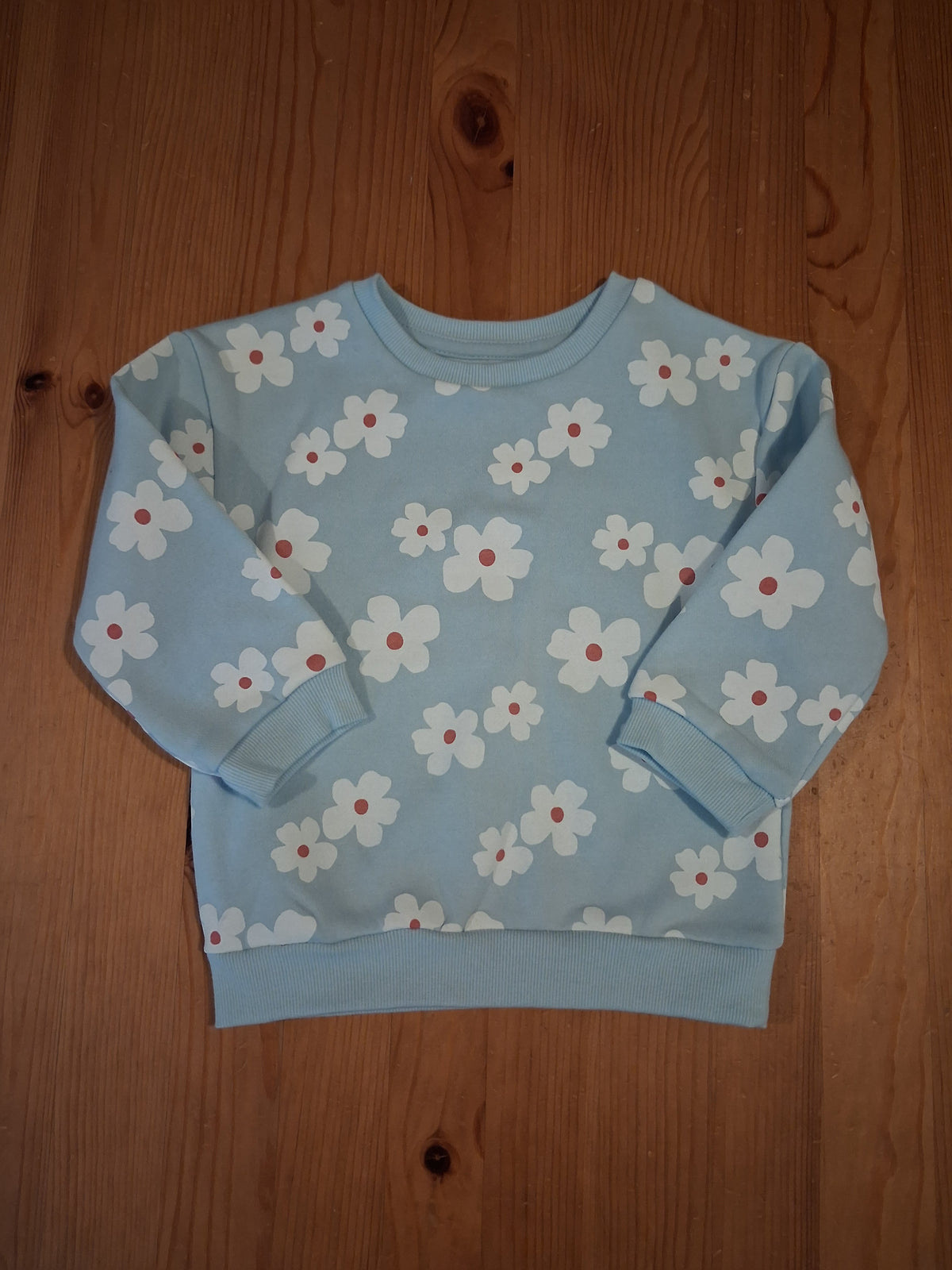 Light Blue Flowery Sweatshirt - Girls 18-24 months - Primark