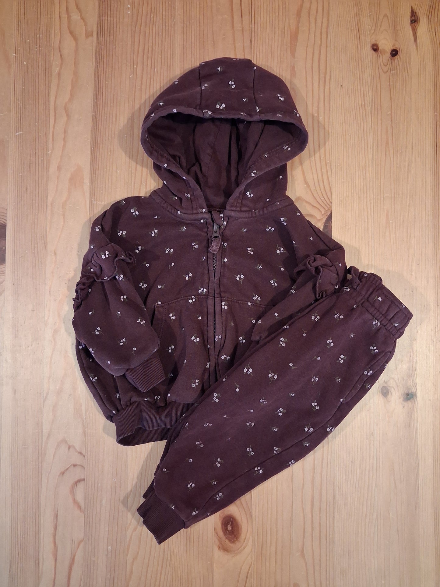 Purple Floral Joggers & Oversized Hoodie Set - Girls 12-18 months - George