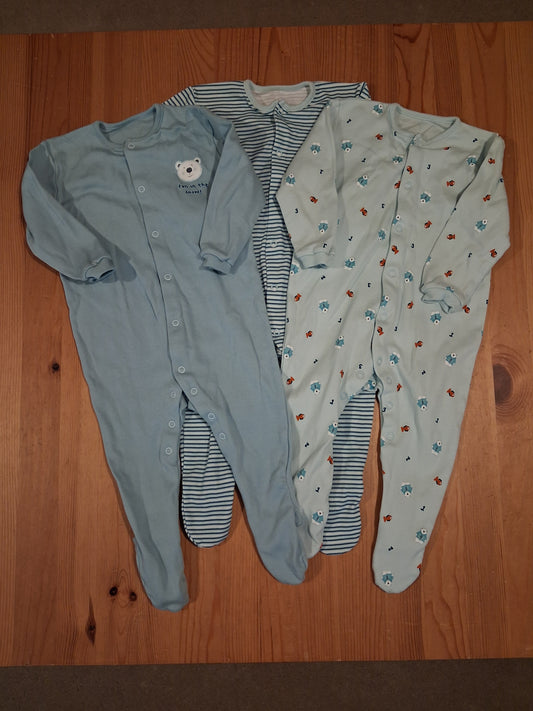 3 x Sleepsuits - Boys 6-12 months - M&S