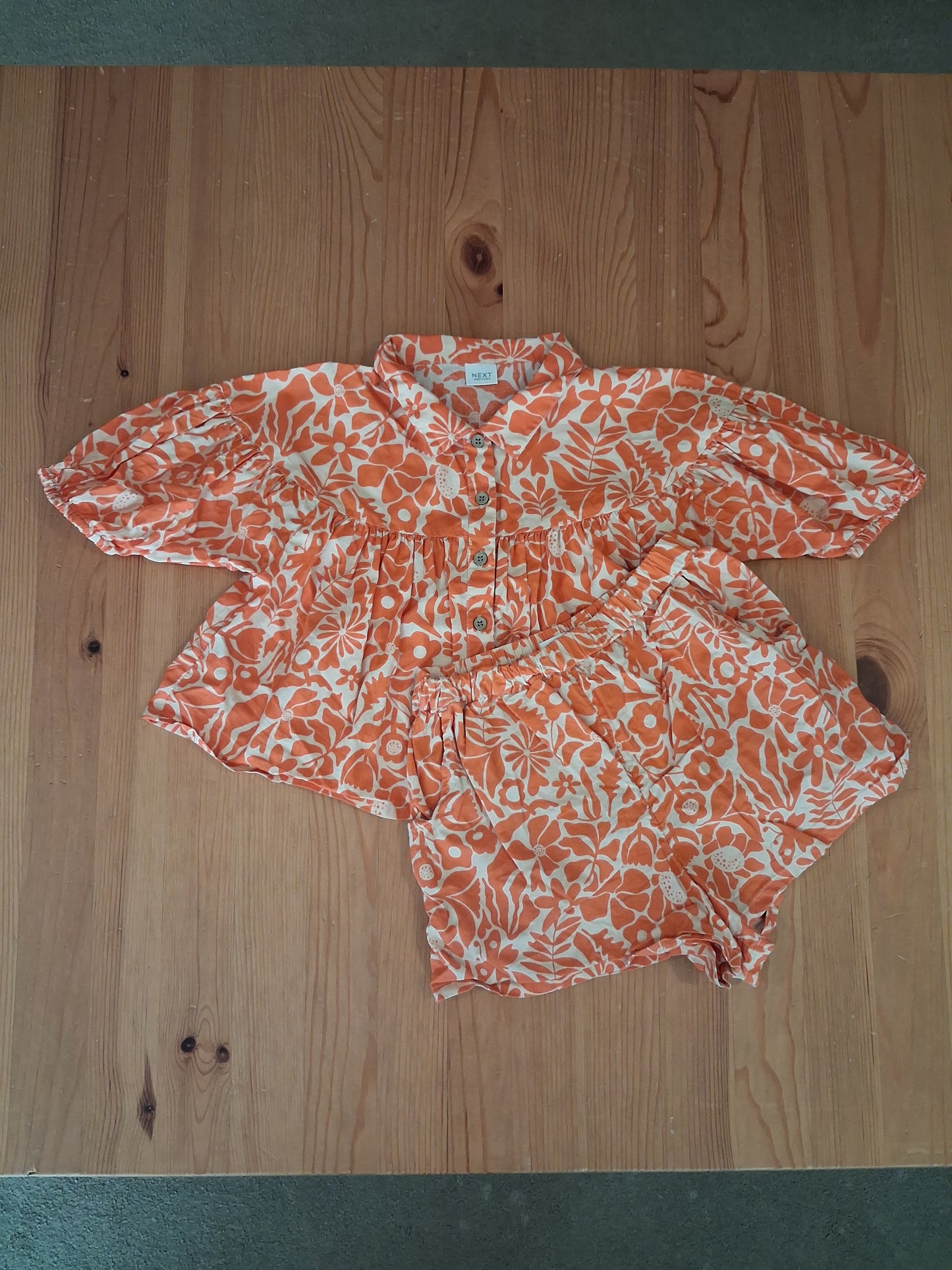 Floral Oversized Shorter Length Shirt & Shorts Set - Girls 5-6 years -  Next