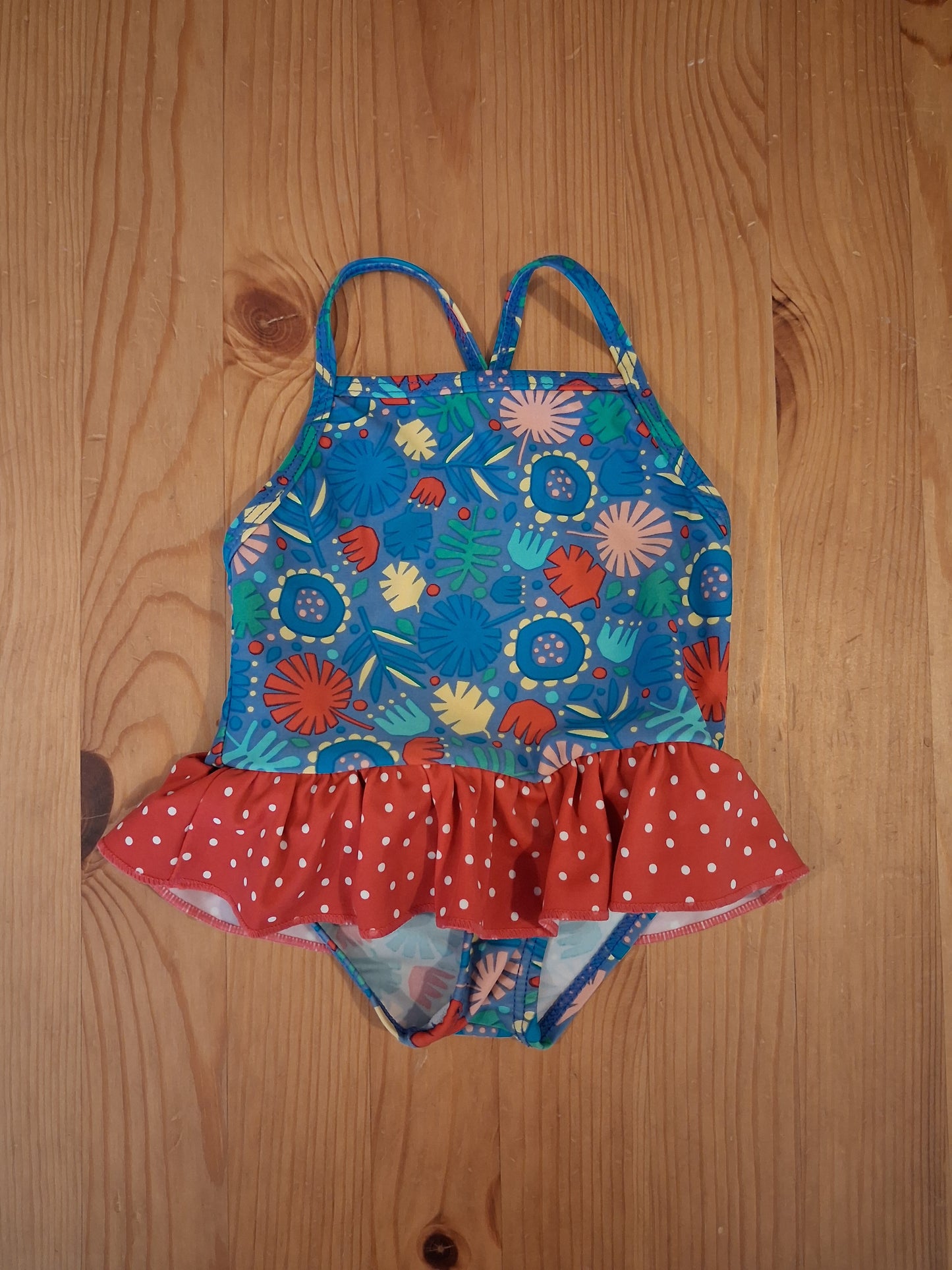 Floral Ruffle Swimming Costume - Girls 0-3 months - Frugi