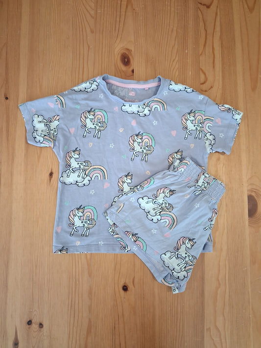 Light Purple Unicorn Shorts Pyjamas - Girls 5-6 years - F&F