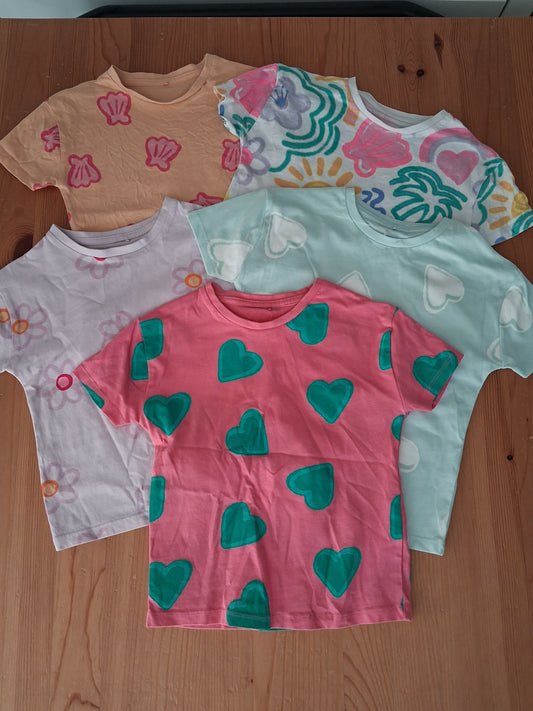 Set of 5 Summer T-Shirts - Girls 3-4 years - George