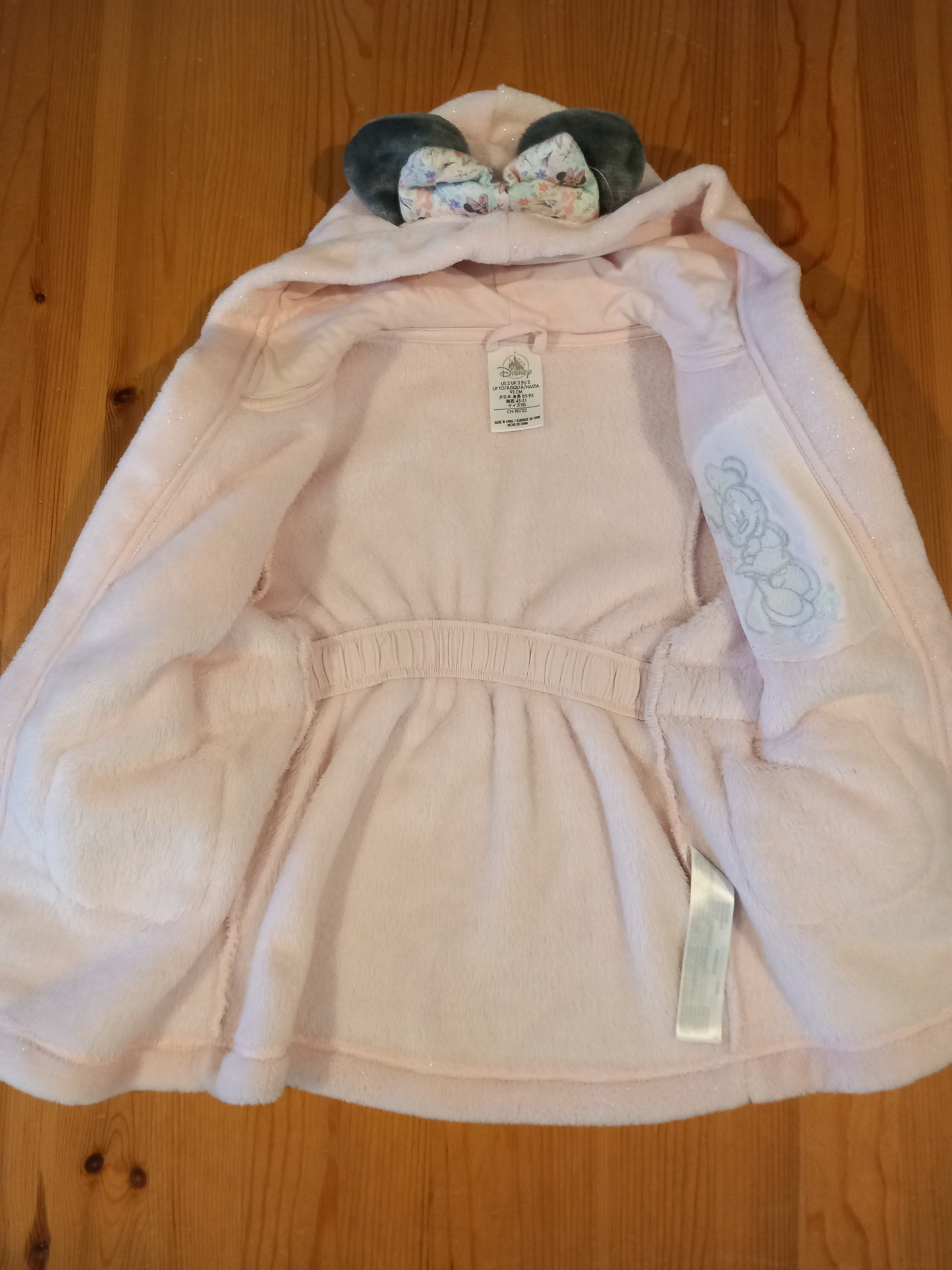 Light Pink Glittery Minnie Mouse Dressing Gown - Girls 2 years - Disney