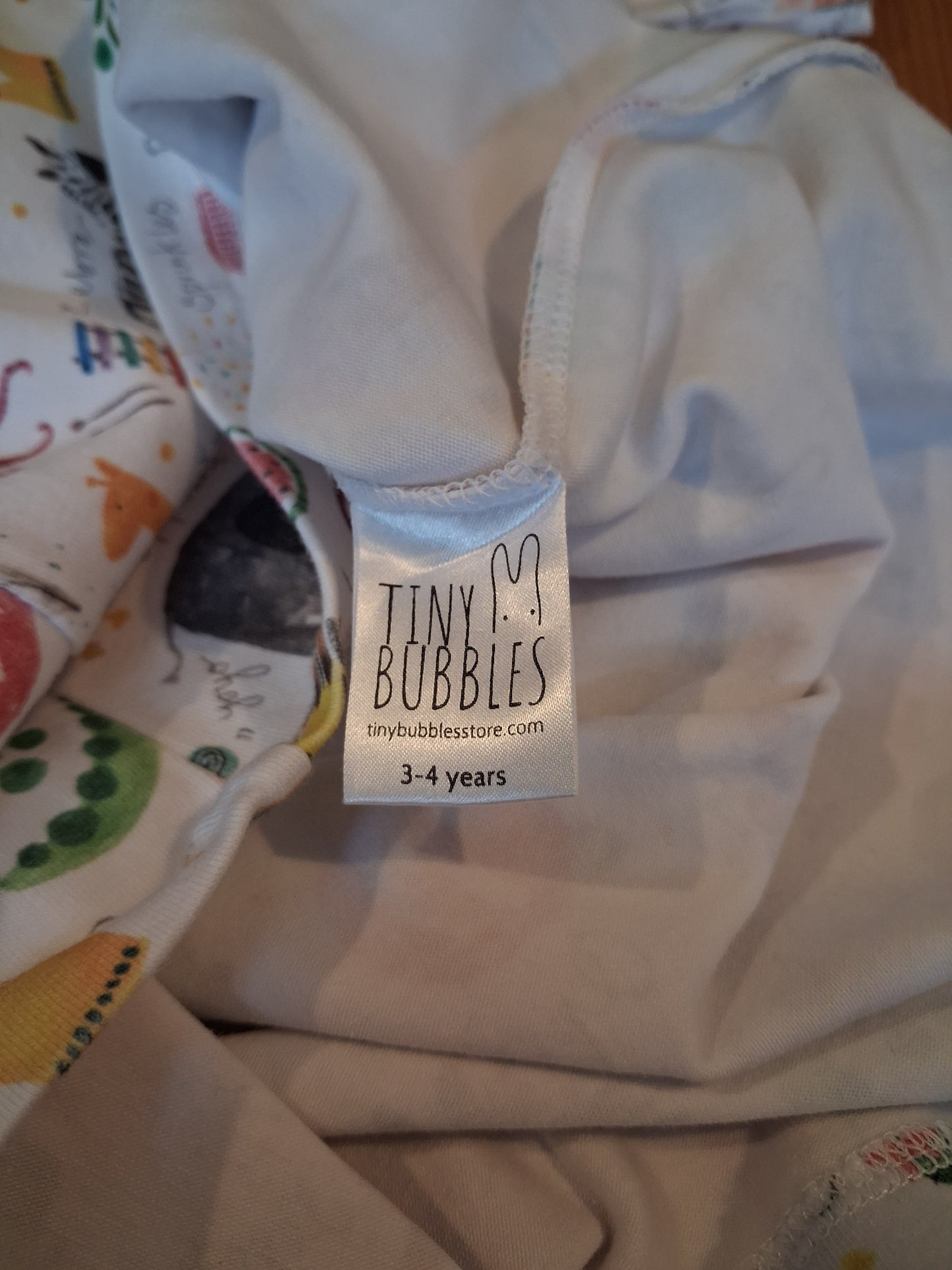 Handmade Alphabet Short Sleeve Dress - Girls 3-4 years - Tiny Bubbles